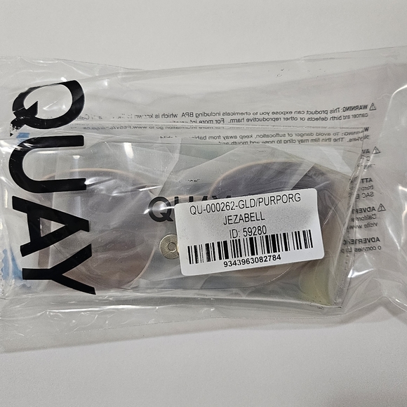 Quay Australia Jezabell Gold/ Purple Ombre Round Sunglasses NWT - Picture 9 of 9